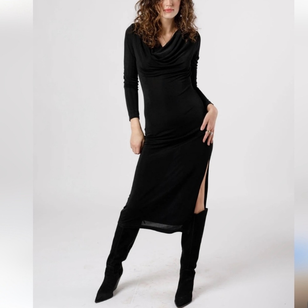 NWT Band of the Free Annabelle cowl neck black dress